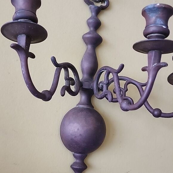 Vintage West Virginia Metal Crafters 3 Arm Sconce - Picture 6 of 13